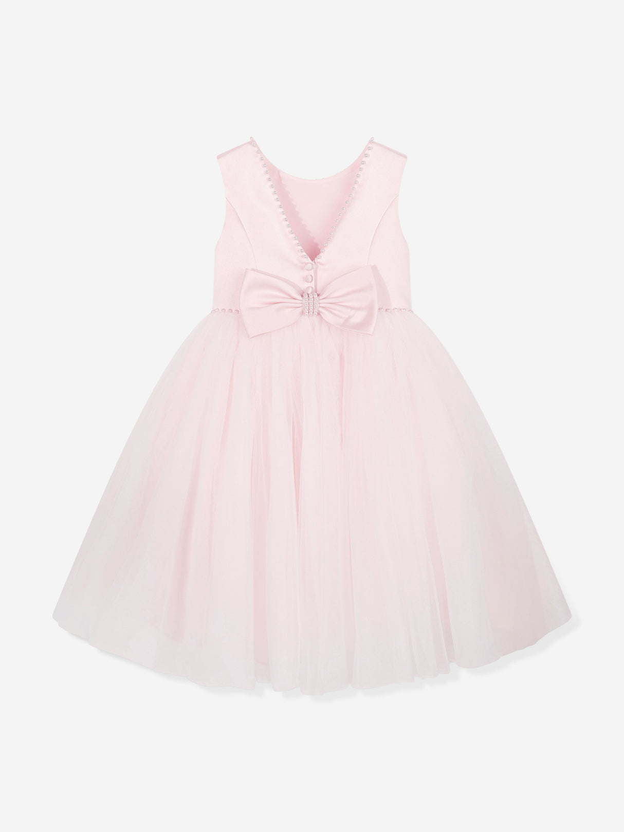 Sarah Louise Girls Ceremonial Ballerina Length Dress in Pink