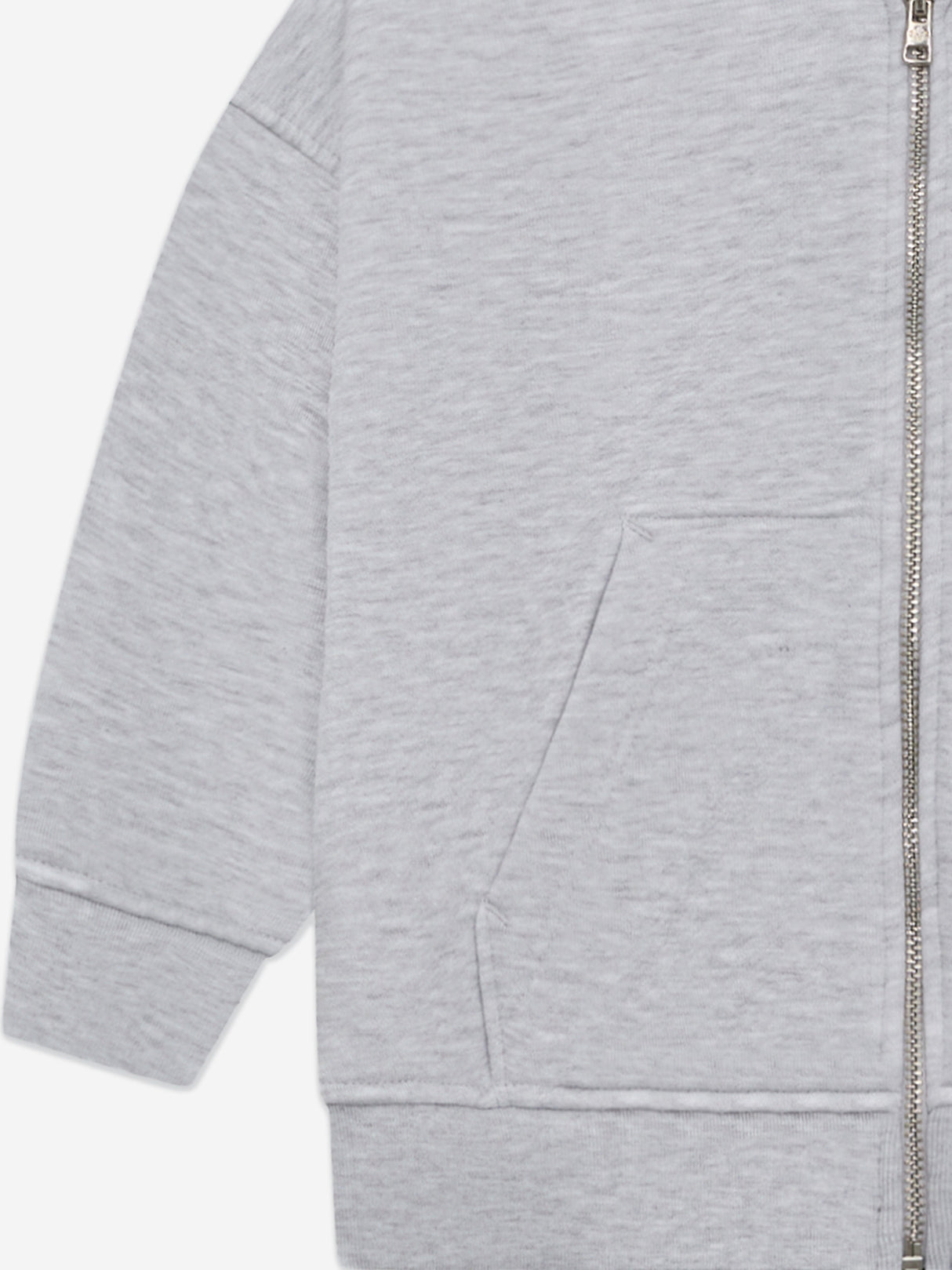 The Couture Club Kids Zip Through Emblem Applique Hoodie in Grey