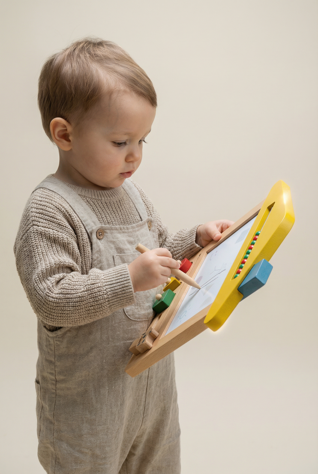 Wooden Magnetic Drawing Board with Shapes