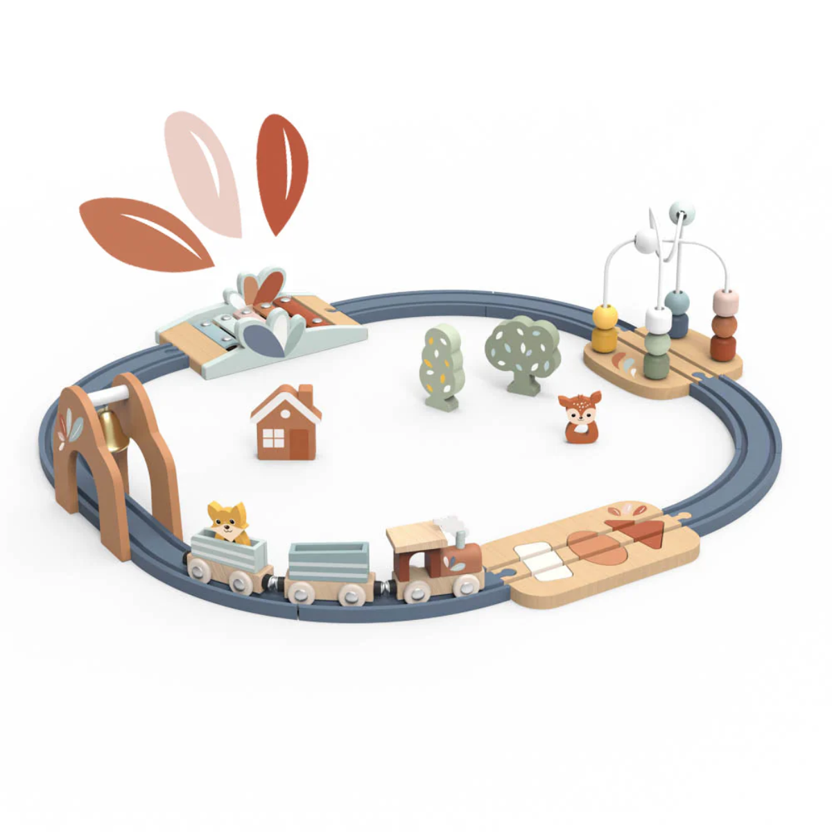 Speedy Monkey Mult-Activity Wooden Train Railway Set