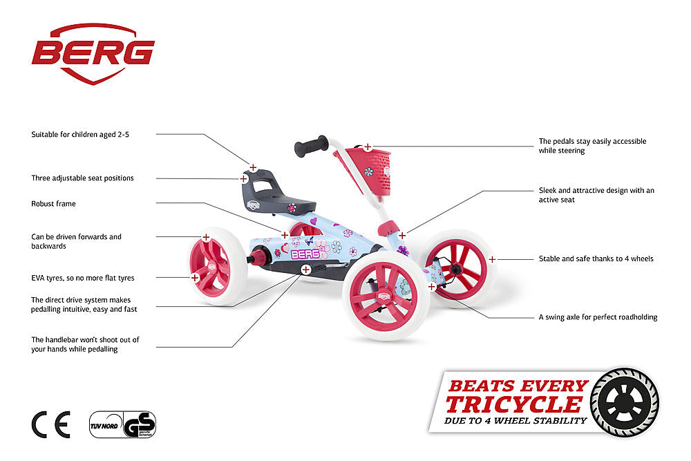 Berg Buzzy Bloom Pedal Go-Kart 2- 5 Years