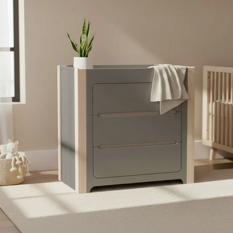 Cocoon Change Area Dresser, Dove Grey / Natural Wash