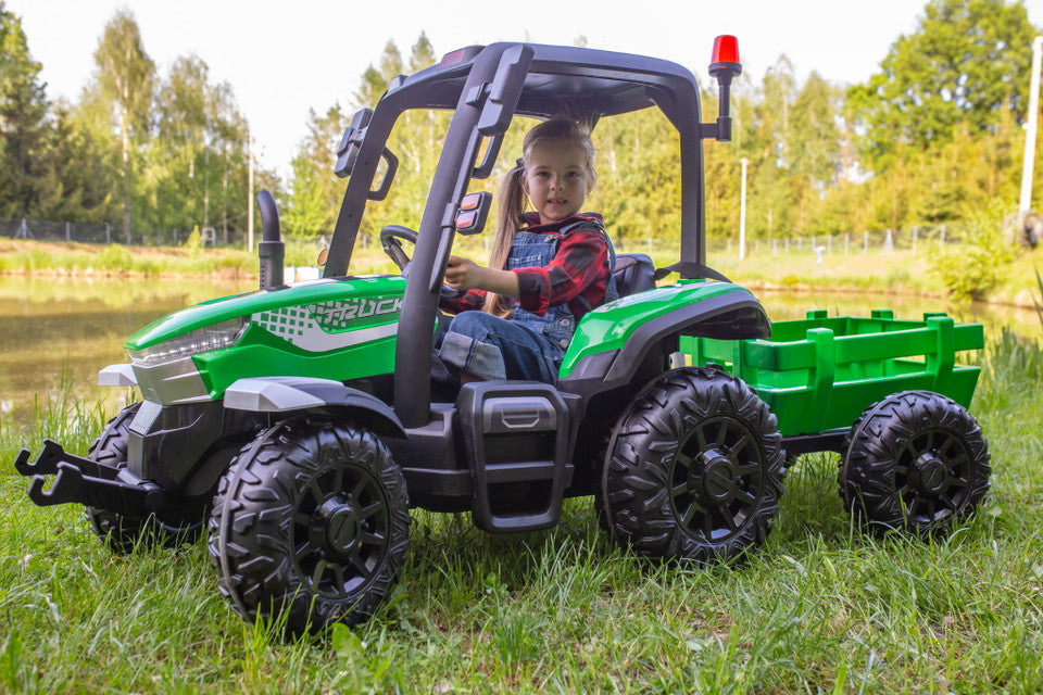 AgriPow 24V Electric Ride-On Tractor with Trailer 3–8 Years