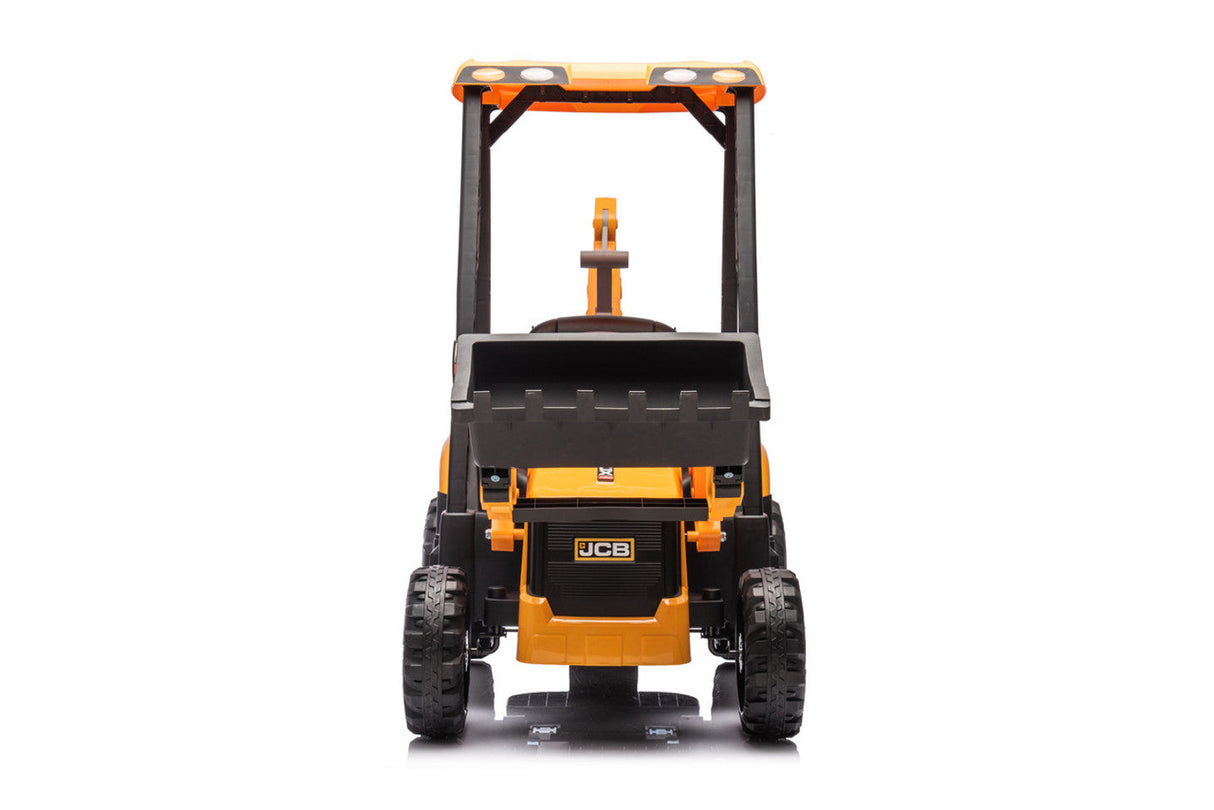 JCB 12V Electric Ride-On Digger Tractor with Trailer & Backhoe, 3-8 years
