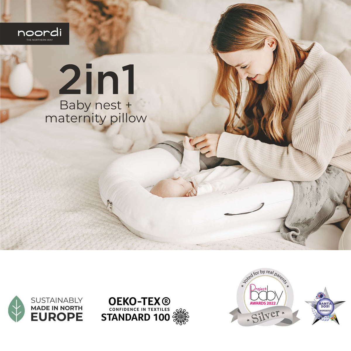 Noordi 2in1 Baby Nest + Maternity Pillow