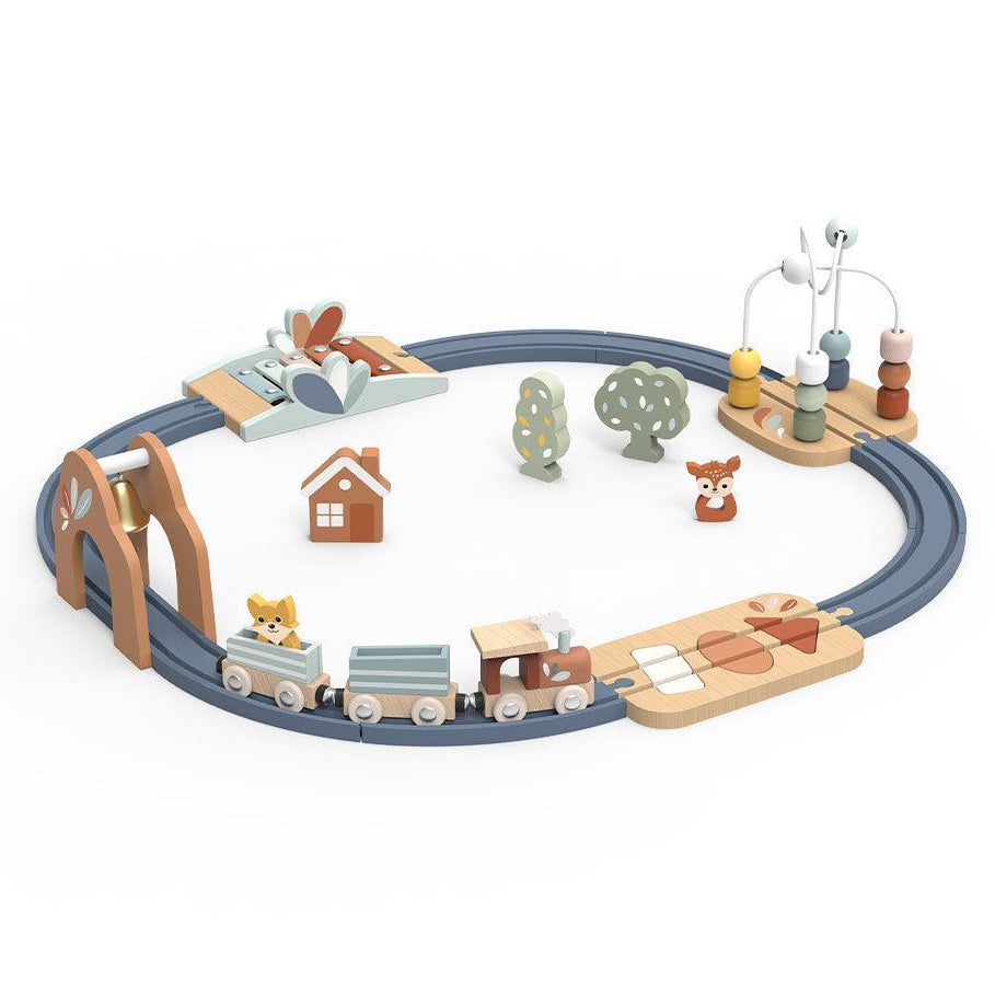 Speedy Monkey Mult-Activity Wooden Train Railway Set