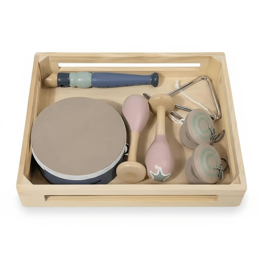 Wooden Musical Instruments Set (5-Piece) – Neutral Orff Music Box