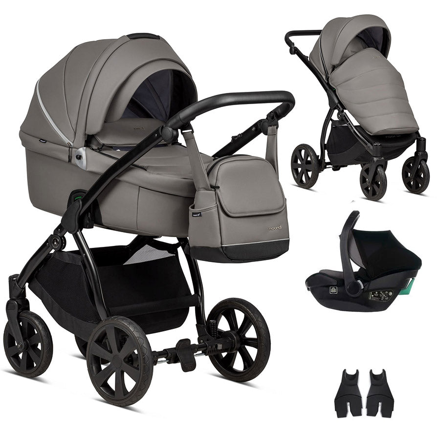 Noordi Fjordi V1 Leather 3-in-1 Travel System – Eco-Leather Pram with ThermoCot™ & i-Size Car Seat