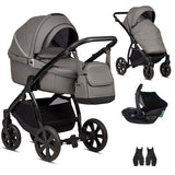 Noordi Fjordi V1 Leather 3-in-1 Travel System – Eco-Leather Pram with ThermoCot™ & i-Size Car Seat