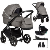 Noordi Fjordi V1 Leather 3-in-1 Travel System – Eco-Leather Pram with ThermoCot™ & i-Size Car Seat
