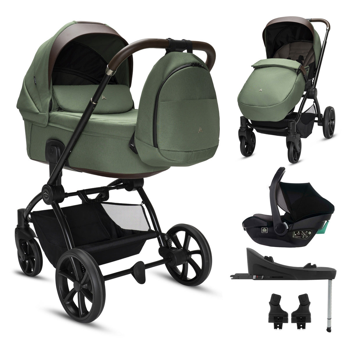 Noordi Sole V3 + Travel Carrier car seat, Woodland Green