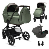 Noordi Sole V3 3in1 with Joie i-Snug2 Car Seat, Woodland Green