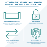 Baby Safety Stair Gate Pressure Fit Extra Wide (2 Pack)