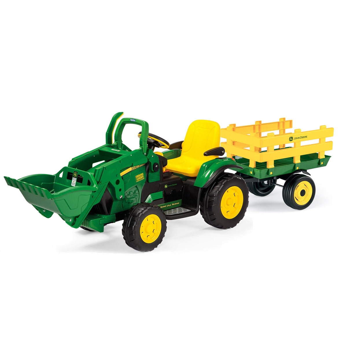 Peg Perego John Deere Ground Loader 12V Electric Bulldozer Tractor with Scoop, 3+ years