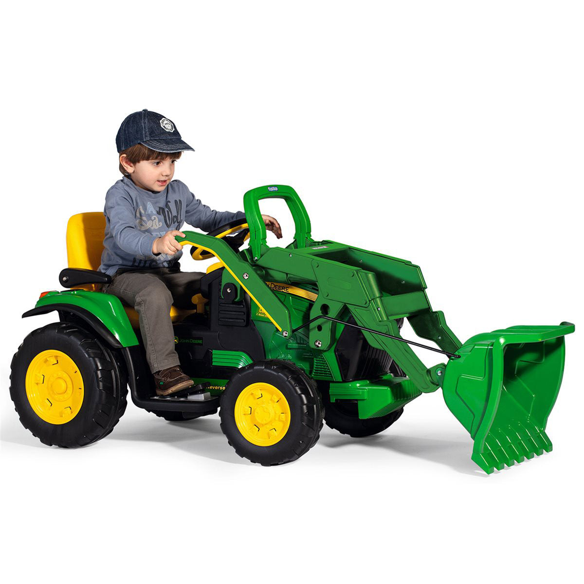 Peg Perego John Deere Ground Loader 12V Electric Bulldozer Tractor with Scoop, 3+ years