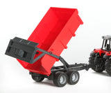 Bruder Massey Ferguson 7480 with Tipping Trailer, Toy Tractor Scale 1:16