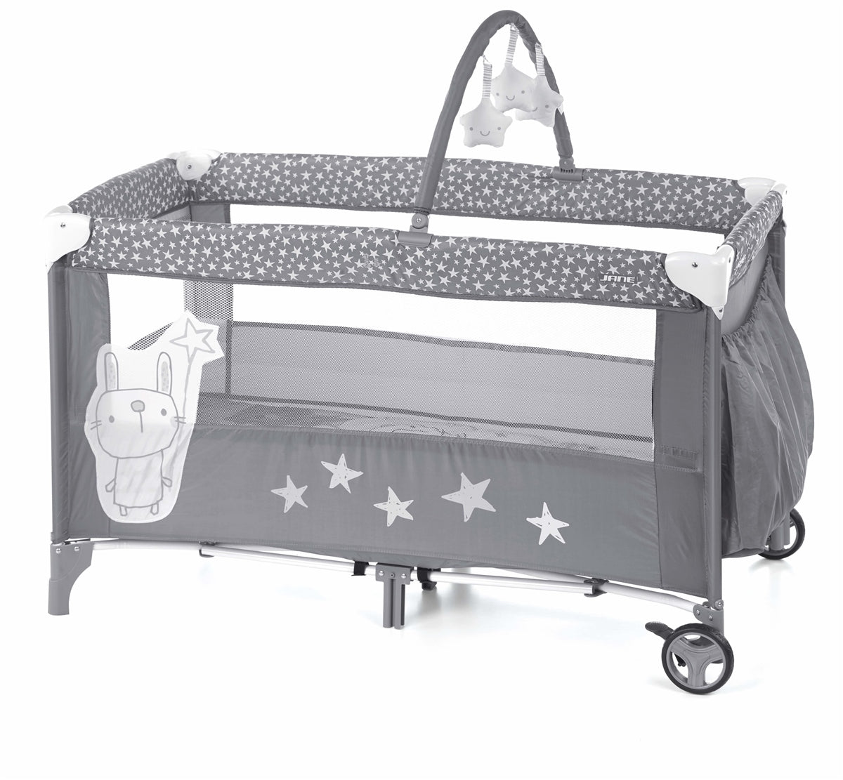 Jane Duo Level Travel Cot & Toys, Stars