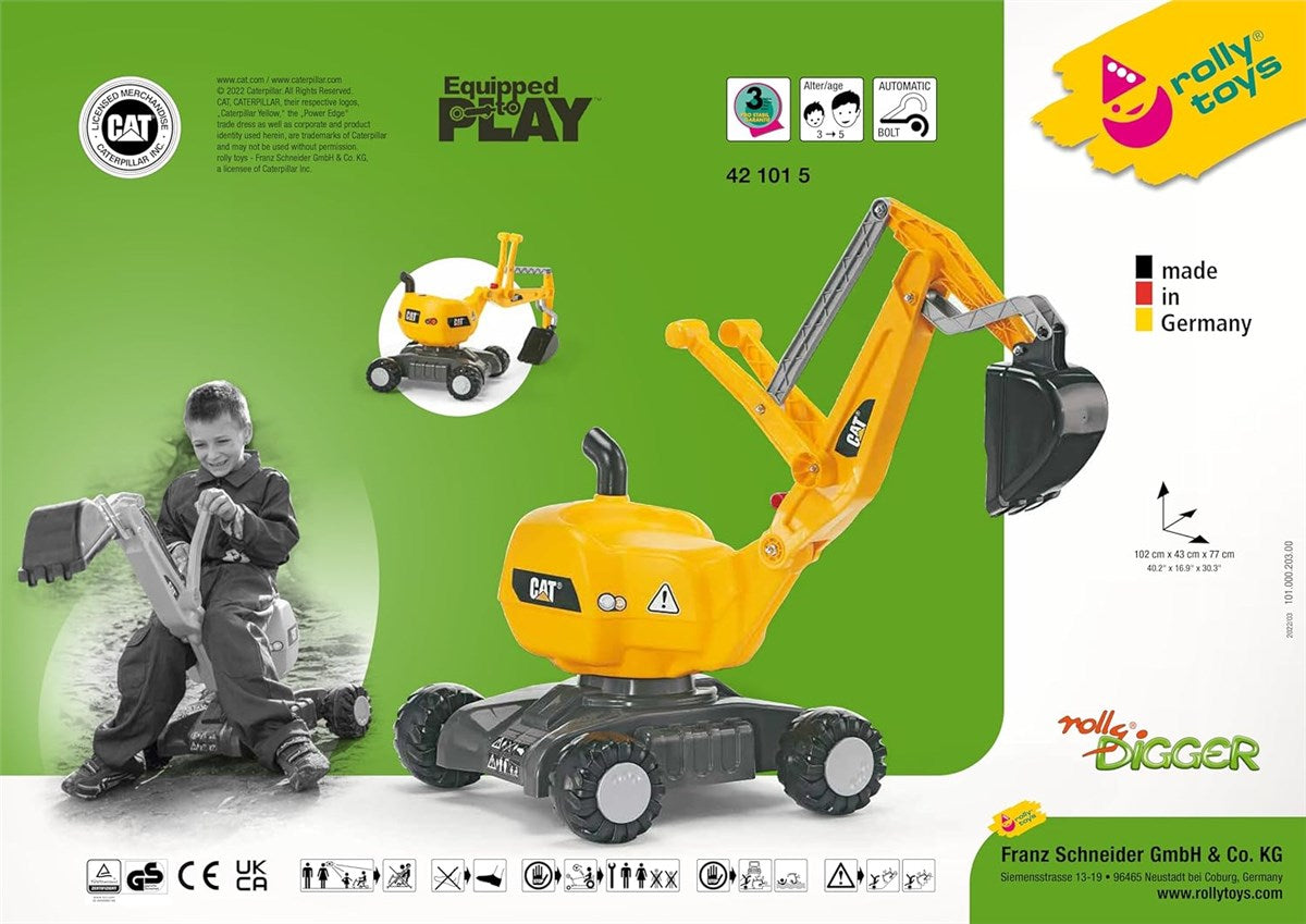 Rolly Toys rollyDigger CAT Mobile 360 Degree Excavator Ride On