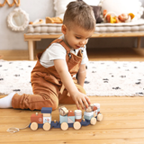 Speedy Monkey Wooden Train Stacker Toy