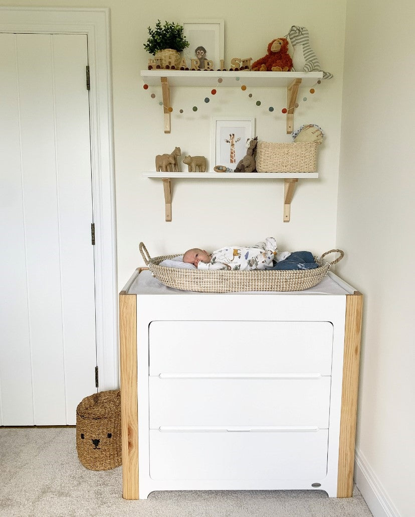 Cocoon Change Area Dresser, Dove Grey / Natural Wash
