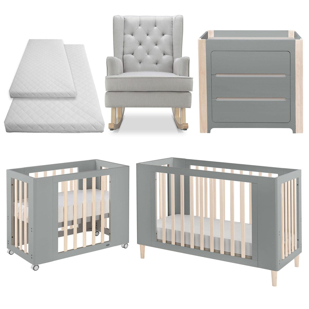 Evoke 4 1 Nursery Room Set Dove Natural Wash