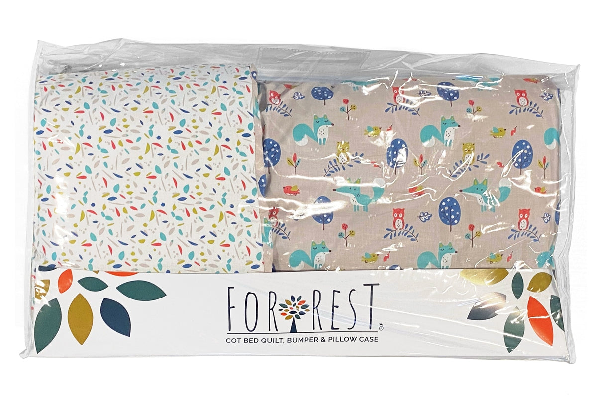 Forrest 3 Piece Reversible Baby Bedding Set, Woody