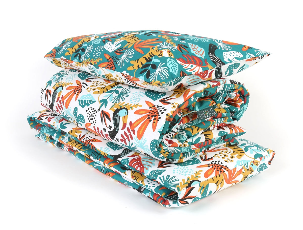 Forrest 3 Piece Reversible Baby Bedding Set, Rainforest