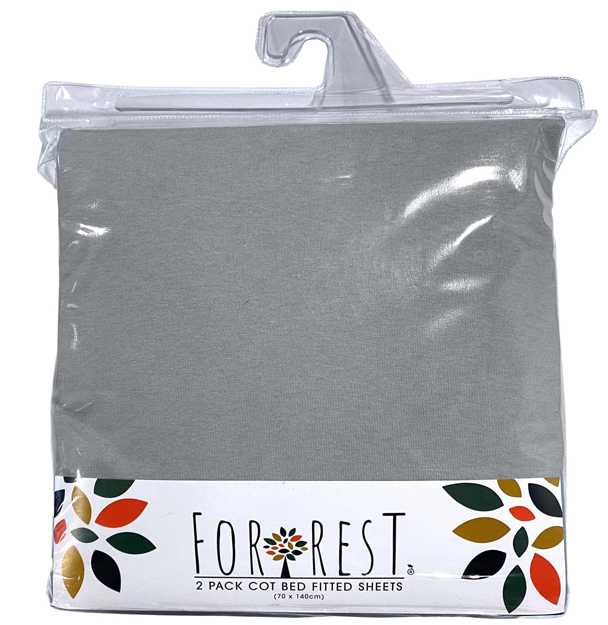 Forrest Cotton Fitted Sheets, Pack of 2, 140 x 70cm, Grey