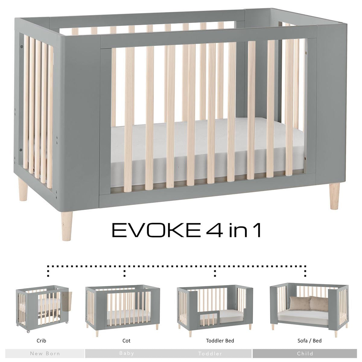 Noordi Noordi Fjordi 3in1 Travel System & Nursery Bundle, Dark Grey