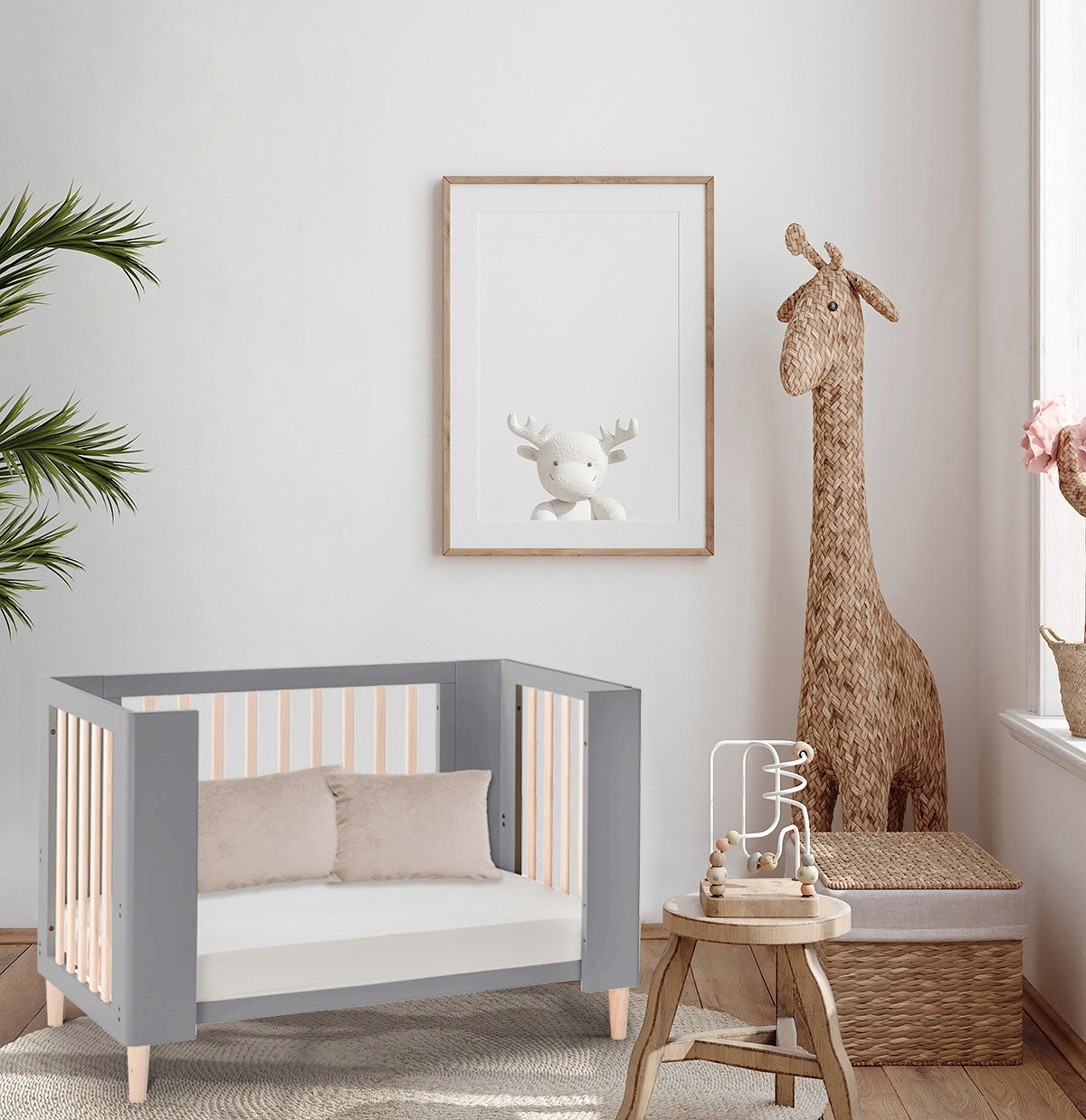 Cocoon Evoke 4in1 Cot bed + Dresser + Mattresses, Dove Grey