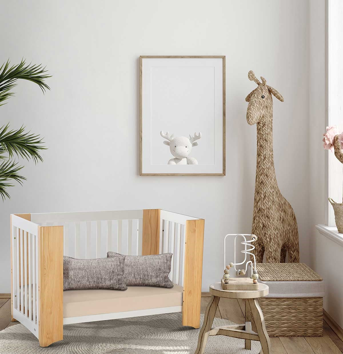 Cocoon Evoluer 4in1 Cot bed + Dresser + Mattresses, White / Natural