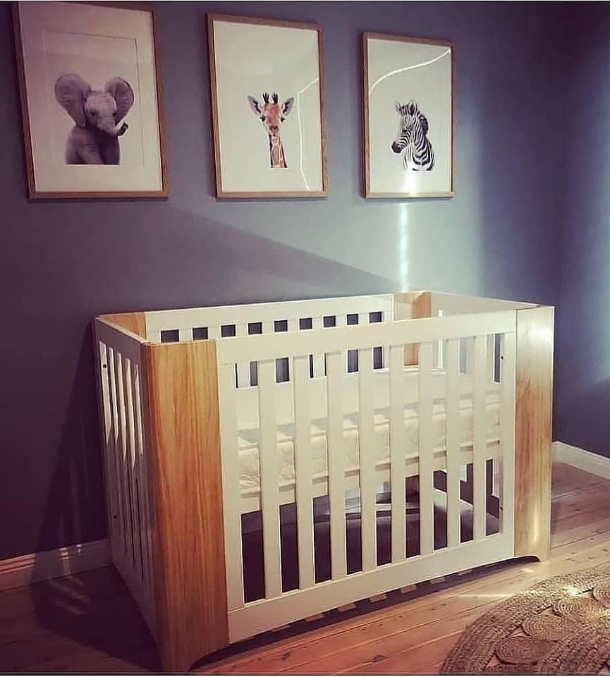 Cocoon Evoluer 4in1 Cot bed + Dresser + Mattresses, White / Natural