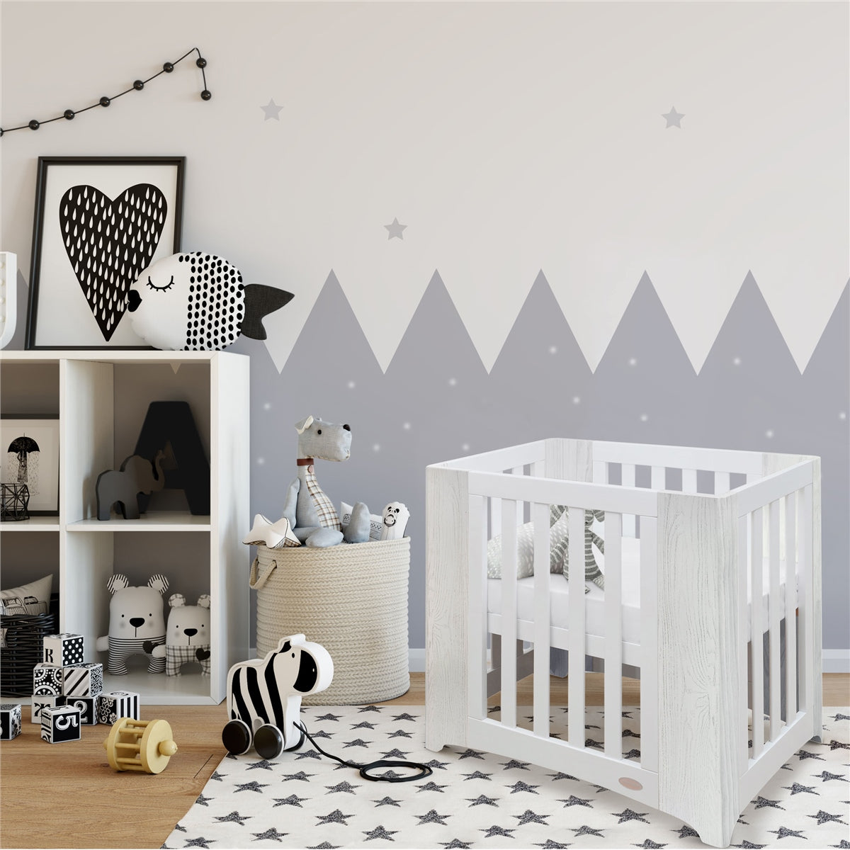Cocoon Evoluer 4in1 Cot bed + Dresser + Mattresses, White / Grey