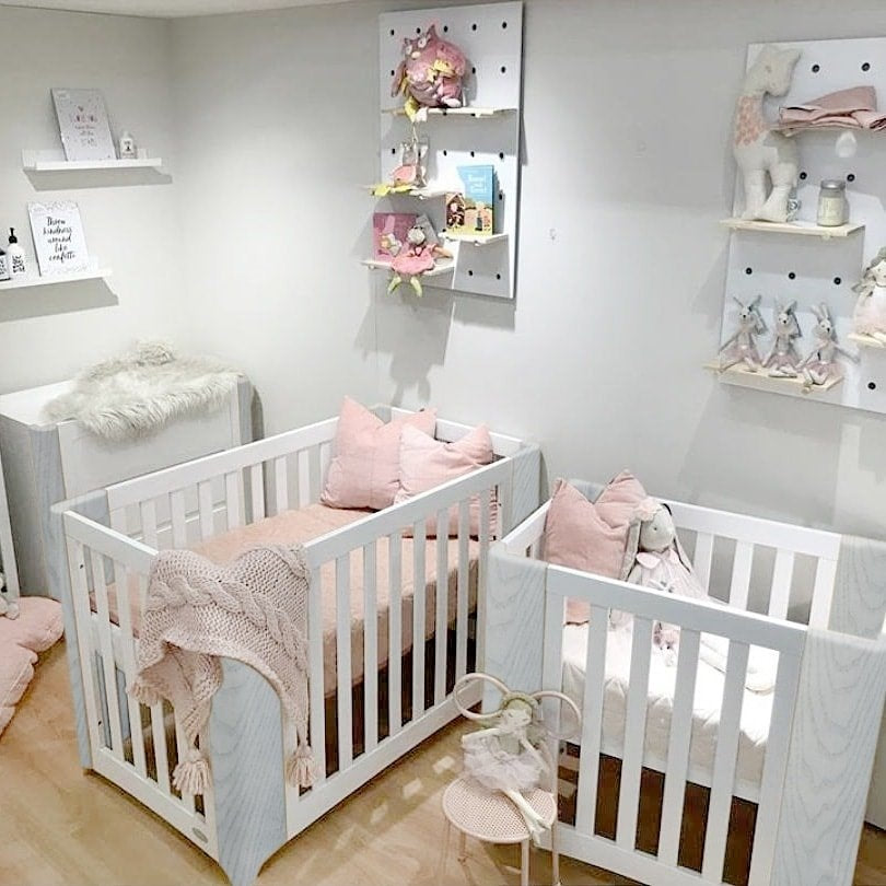 Cocoon Evoluer 4in1 Cot bed + Dresser + Mattresses, White / Grey
