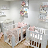 Cocoon Evoluer 4in1 Cot bed + Dresser + Mattresses, White / Grey