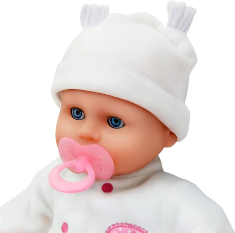 Johnston's Little Treasure 38cm Soft Baby Doll with Deluxe Blue Romper and Accessories