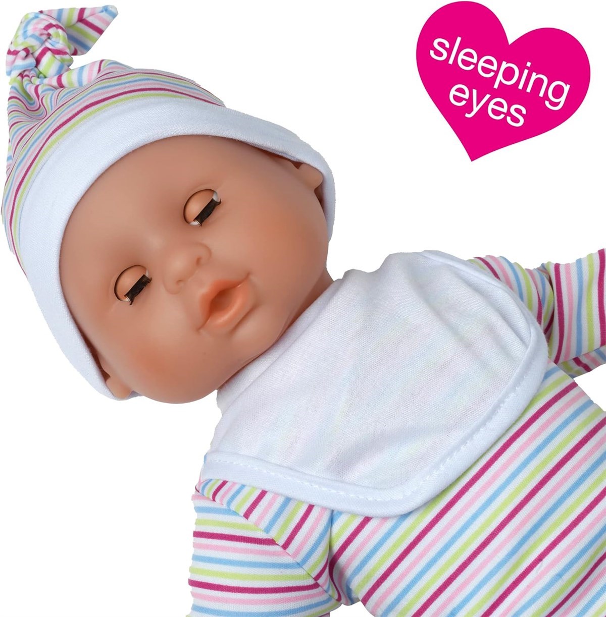 Johnston's Baby Joy, 38cm Soft Bodied Doll with Sleeping Eyes, Outfit, and 16 Interactive Sounds