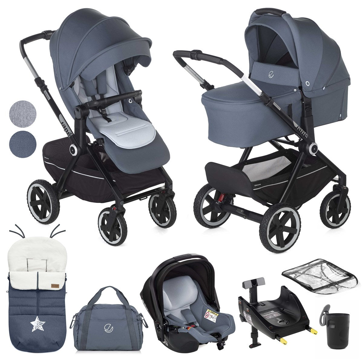 Jane Crosslight-3 + Sweet + Koos iSize, 10 Piece Travel System Bundle