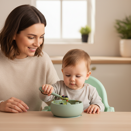Silicone Bowl and Spoon Set - Perfect for Baby's First Meals