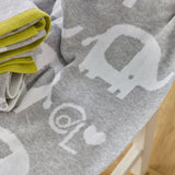 Clair De Lune Eli the Elephant Reversible Blanket