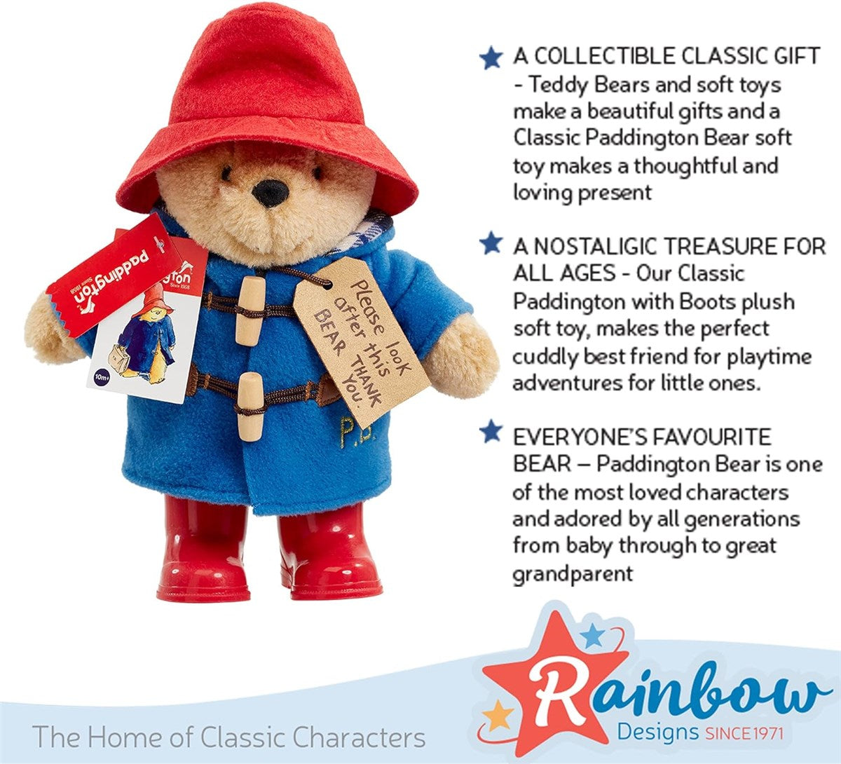 Rainbow Designs Classic Paddington Bear with Boots in Phone Box