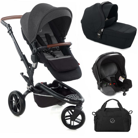 Jané Trider Travel System Bundle with Transporter Plus & Koos R1 i-Size Car Seat, Black