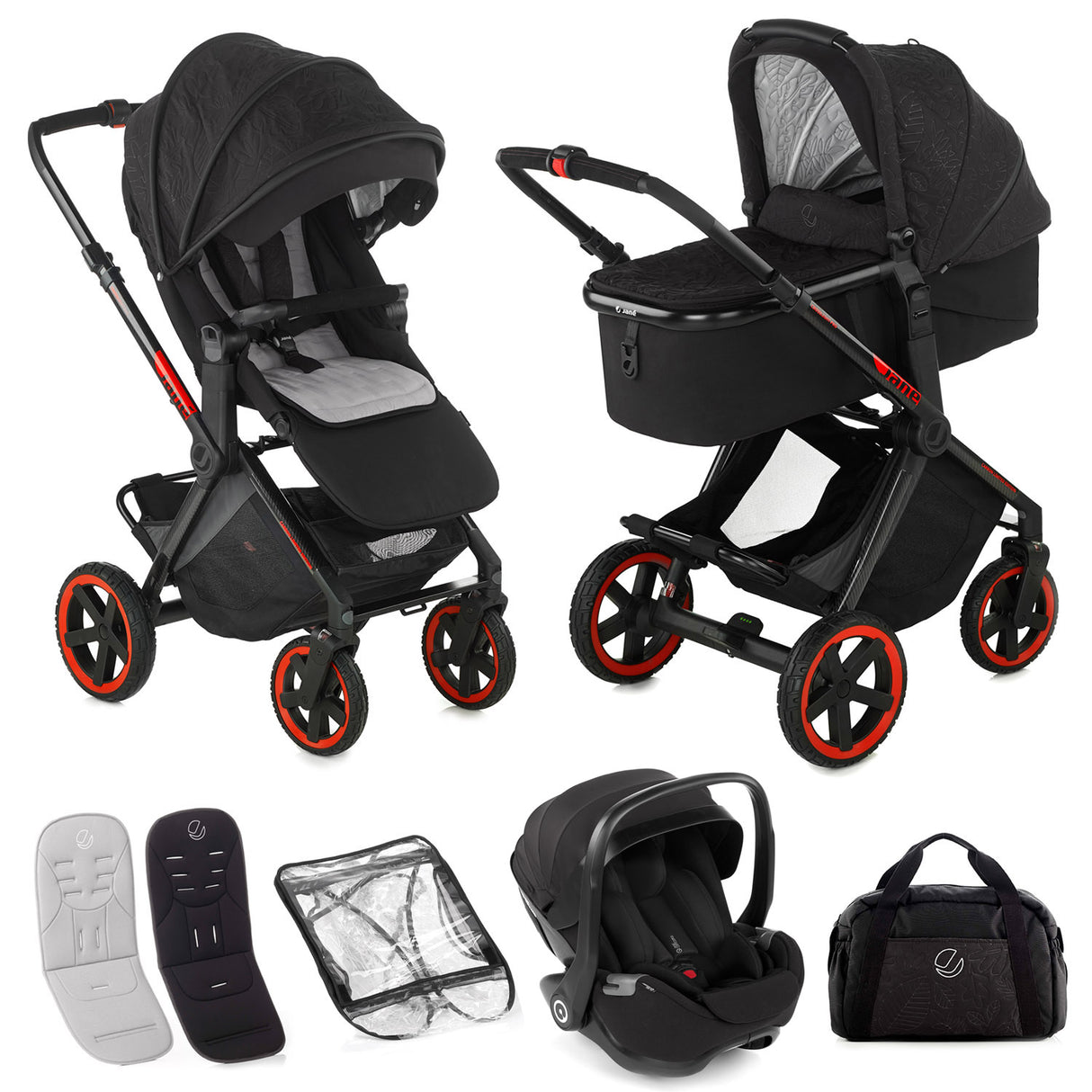 Jané Crosslight Pro Carbon 3in1 Travel System with Lie-Flat Kombibaby Car Seat