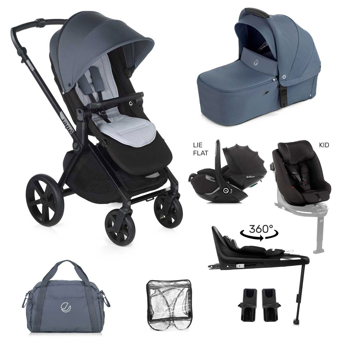 Jane Muum-4 Lie-Flat 360 Family Car Seat Bundle