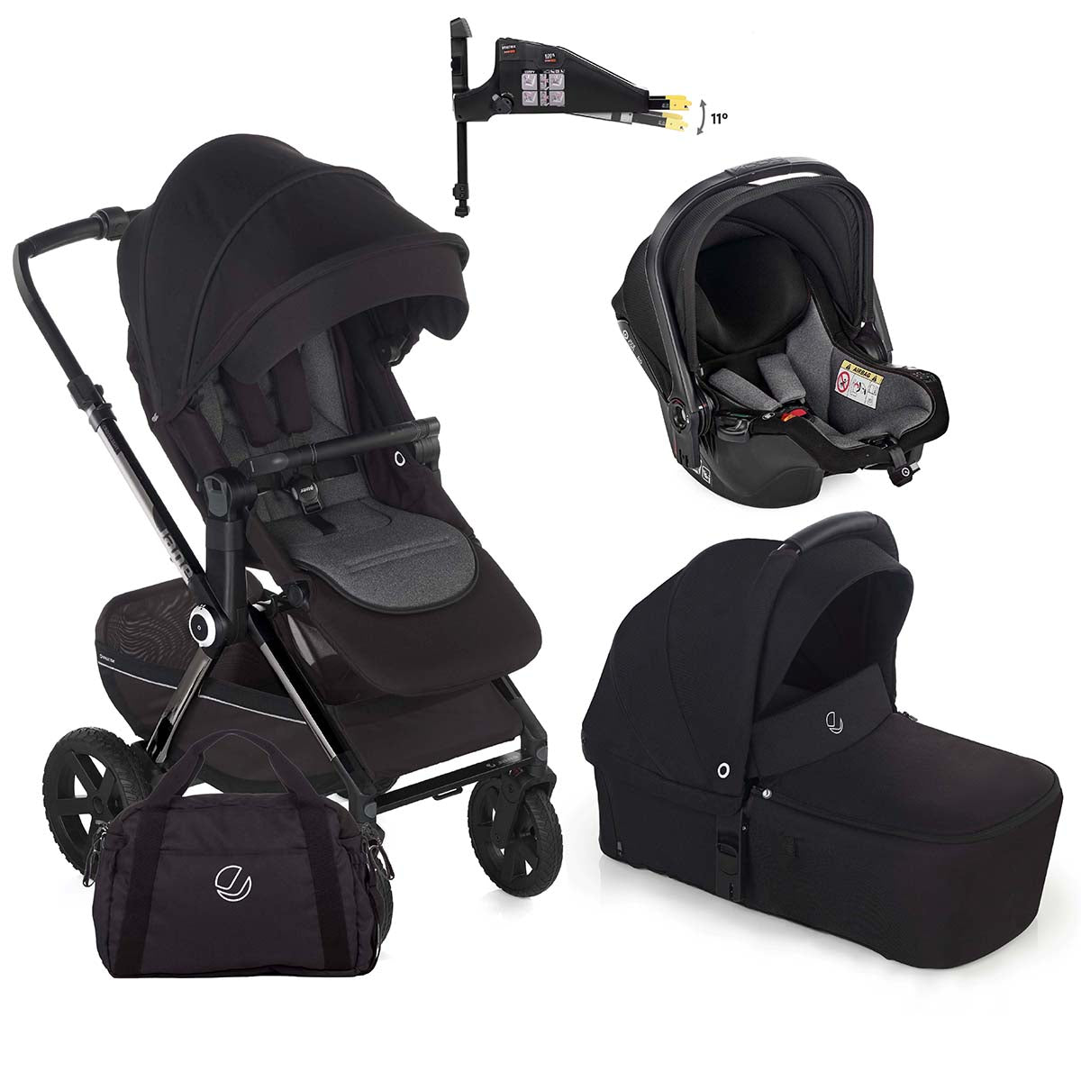 Jane Crosslight-3 Trio Koos Travel System, Special Edition Silver Shadow
