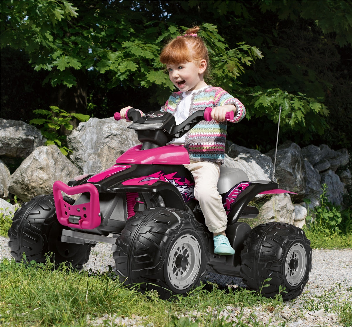 Peg Perego Corral T-Rex 330W 12 Volt Electric Quad, 3+ years, Pink