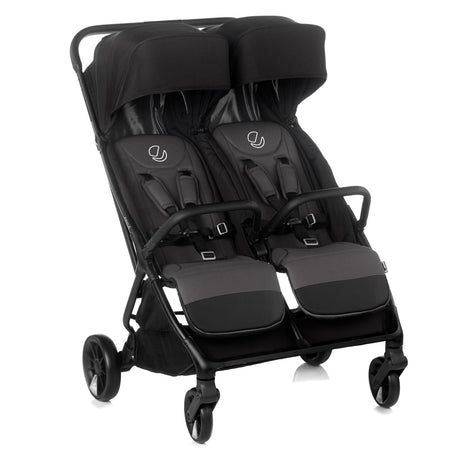 Twinside Twin Stroller + 2 Smart Carrycot, Coal