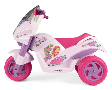 Peg Perego Flower Princess 6V Electric Ride-On Motorcycle with Lights & Sounds, 2+ Years