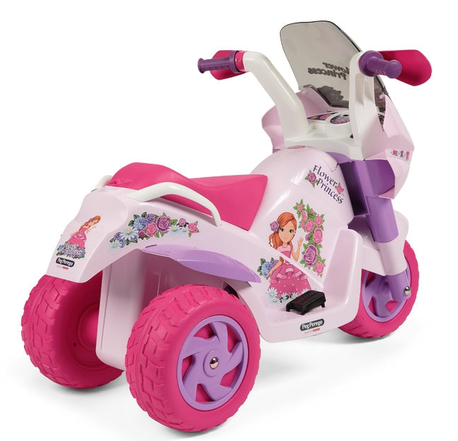 Peg Perego Flower Princess 6V Electric Ride-On Motorcycle with Lights & Sounds, 2+ Years