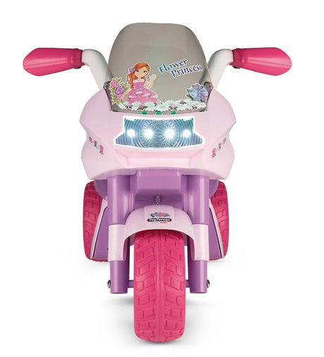Peg Perego Flower Princess 6V Electric Ride-On Motorcycle with Lights & Sounds, 2+ Years